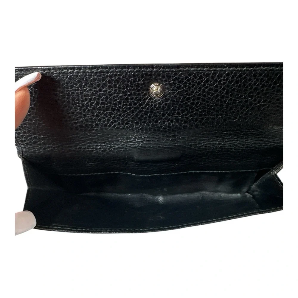 Gucci Vintage Continental Black Leather Wallet with Pebbled Texture - Picture 9 of 14